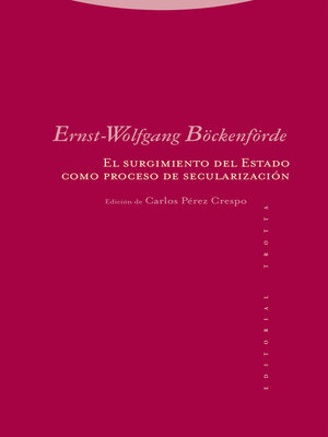 cover image of El surgimiento del Estado como proceso de secularización